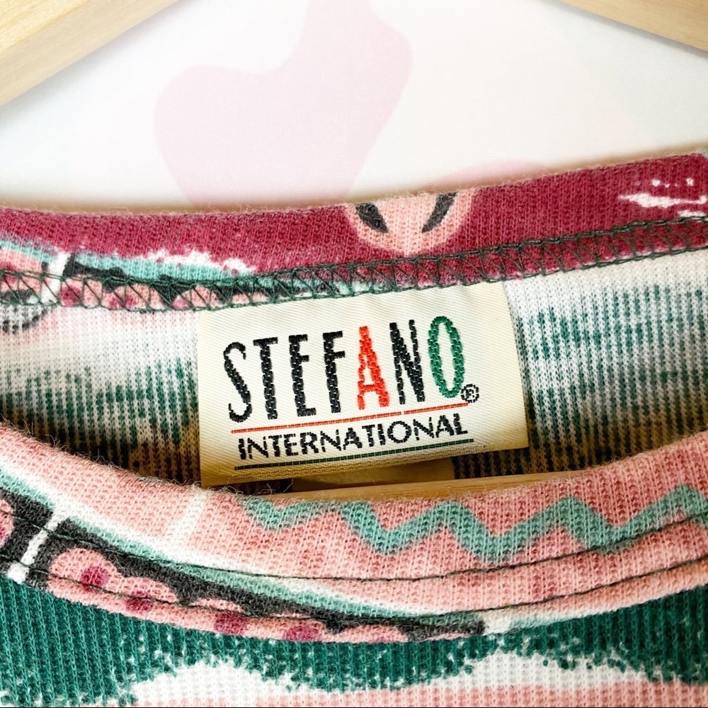 Vintage Stefano Geometric Long Sleeve Shirt M - Picture 8 of 8